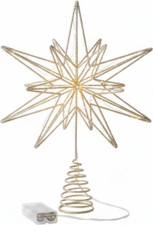 Hermex Christbaumspitze LED-Stern Weihnachtsbaumschmuck Weihnachtsdeko (1-pièce)