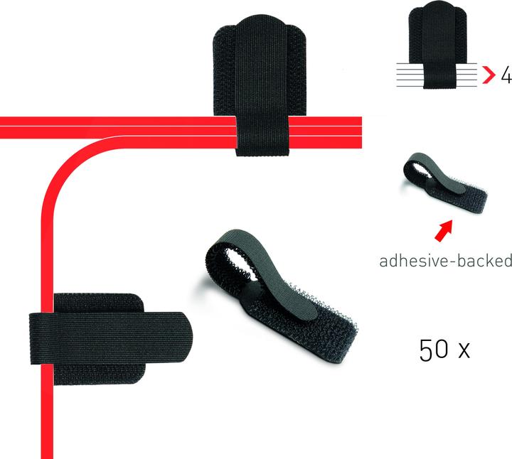 Immagine prodotto Label-the-cable Supporto per cavi in velcro (Fascette in velcro, 90 mm, 50 pz.)