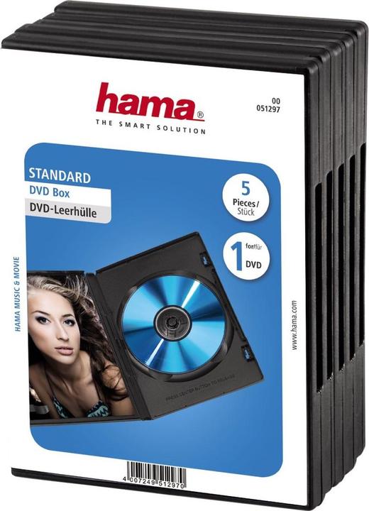 Hama DVD Empty Sleeves, 5-pack, Jewel Case Black