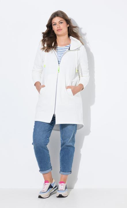 Produktbild Laurasøn Sweatjacke, lang geschnitten, Kapuze, Taillen-Tunnelzug hinten, Langarm (40)