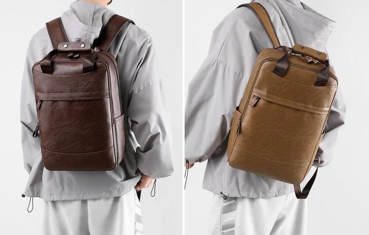 Immagine prodotto Only-Bags.Store Borsa impermeabile in pelle PU di grande capacità, zaino per computer, viaggio d'affari multicolore