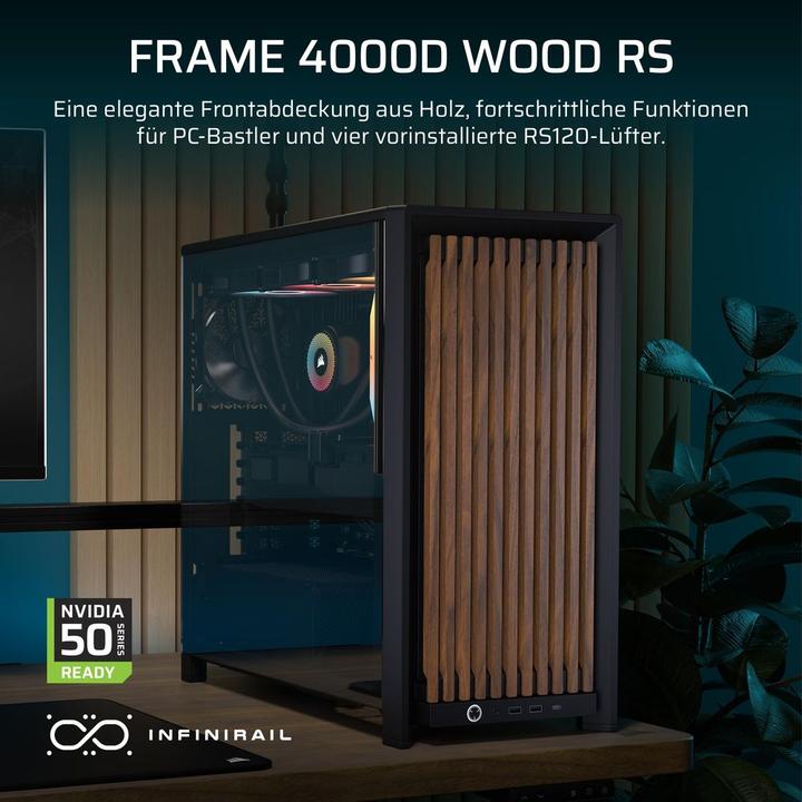 Actual product image Corsair Frame 4000D Wood RS Modular Mid-Tower (ATX, mATX, Mini-ITX)
