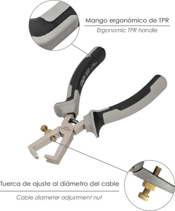 Actual product image Wolfpack-Tires Pelacables 175 mm. Acero Cromo Vanadio DIN-ISO 8979 (220 mm)