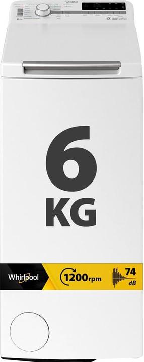 Produktbild Whirlpool ZEN TDLR 6252BS DE Toplader-Waschmaschine 6 kg 1151 U/min Weiss (6 kg, Oben)
