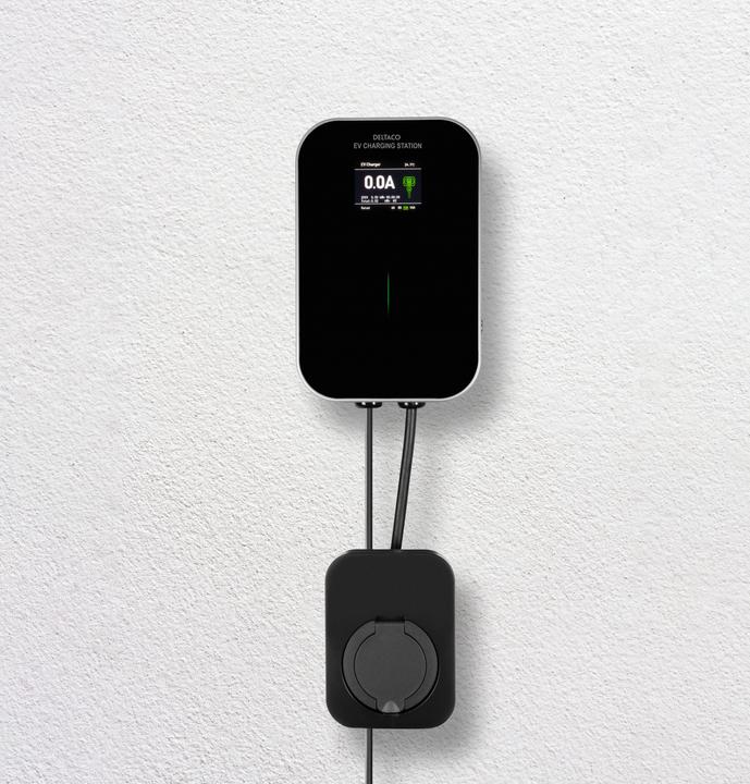 Actual product image Deltaco Wallbox 1-phase, 240 volt household current, type 2 socket, 6-16 A, 3.6 kW (Type 2, 3.60 kW, 16 A)