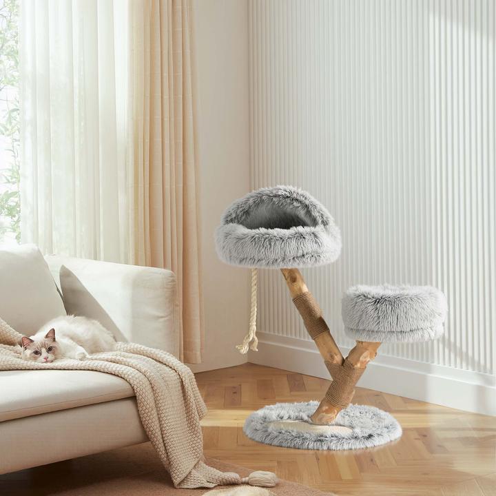 Produktbild Fudajo Designer-Kratzbaum (80 cm, Grau, Creme)