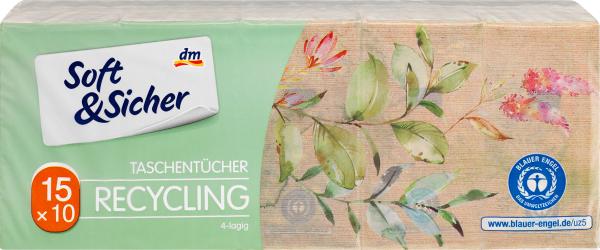 Produktbild dm Soft&Sicher Taschentücher Recycling (10 Stück)