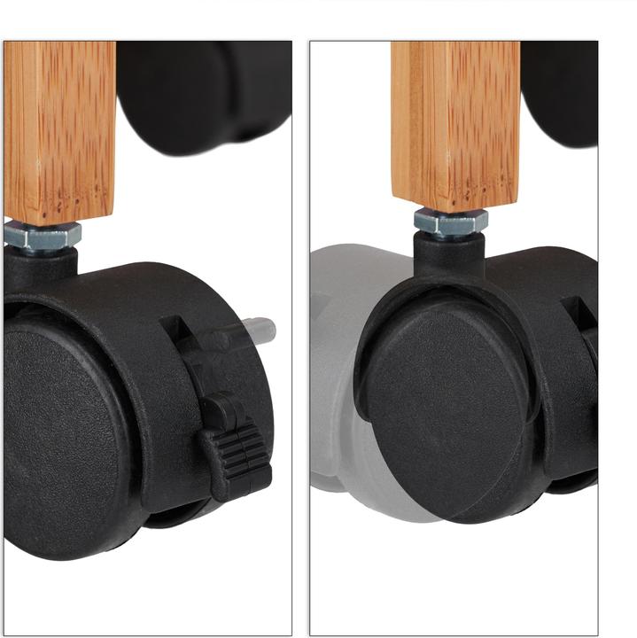 Image du produit Relaxdays Desserte de service en bambou, sur roues