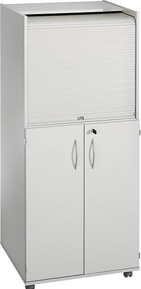 Produktbild eurokraft pro Computerschrank mit Kunststoffrollladen, mobil (72.50 x 64.20 x 166 cm)