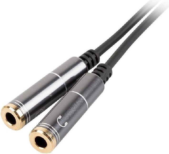 Actual product image Genesis A20 audio cable Black, Silver (0.20 m, Device-specific)