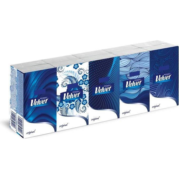 Velvet Bianco Fazzoletti + Salviette Cosmetiche, Wardler Igienico Originale, 10 Confezioni