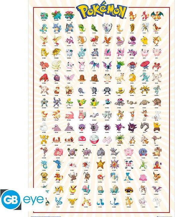 ABYstyle POKEMON - Poster Kanto 151 French 91.5x61 (91.5 x 61 cm)
