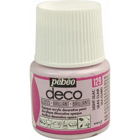 Pebeo, Künstlerfarbe + Bastelfarbe, Deco Glänzende Acrylfarben (Helllila, 45 ml)