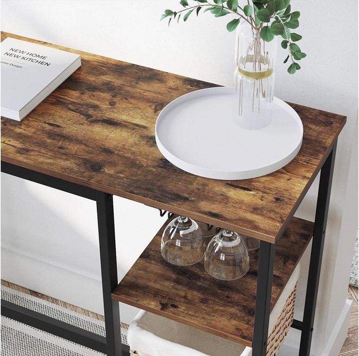 Image du produit Vasagle Table de bar Industrial 40 x 90 cm, marron/noir, profondeur