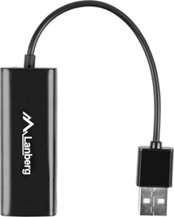 Actual product image Lanberg NC-0100-01 Cable Interface / Gender Adapter USB-A RJ-45 Black (USB, RJ45 (1x))