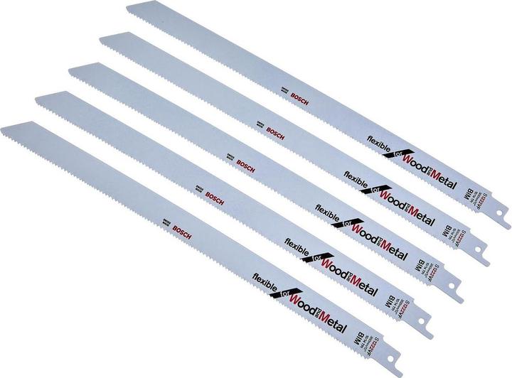 Produktbild Bosch Professional Zubehör Säbelsägeblatt S 1222 VF, Flexible for Wood and Metal, 5er-Pack