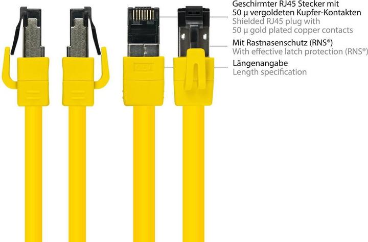 Produktbild Good Connections Alcasa 8080-030Y Netzwerkkabel 3 m Cat8.1 S/FTP (S-STP) Gelb (S/FTP, CAT8.1, 3 m)