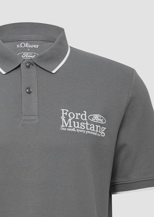 Produktbild S.Oliver Polo-Shirt Poloshirt aus Piqué mit Stickerei und Ford®-Artwork (L)