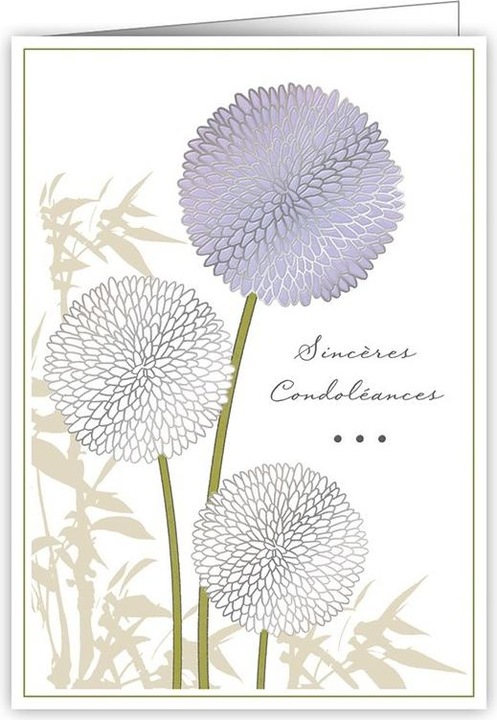 Image du produit Cart Carte funéraire Sincères Condoléances 11,5 x 16,2 cm (1 pcs)