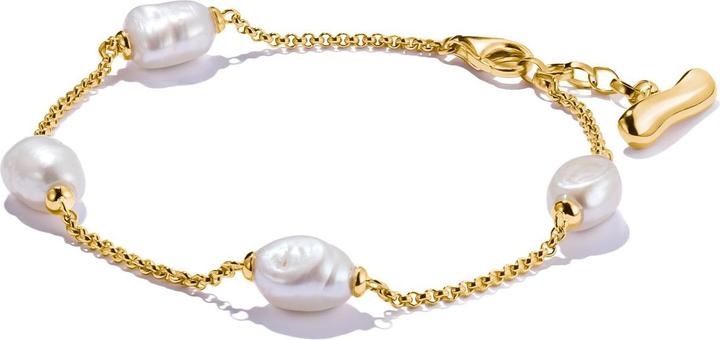 Immagine prodotto Thomas Sabo Armband mit Perlen Natural Beauty vergoldet (19 cm, Argento 925)