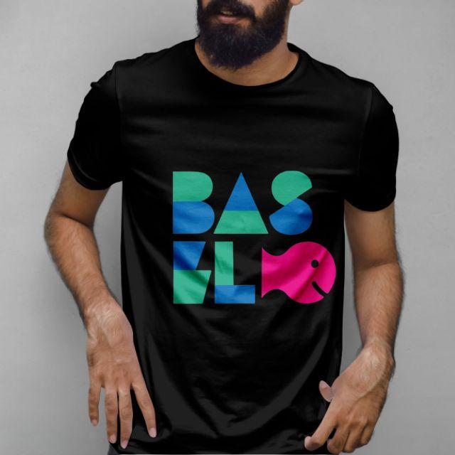 Actual product image CreaDiva Basler Lyybli - T-Shirt Basel Fisch schwarz, Grösse XL (XL)