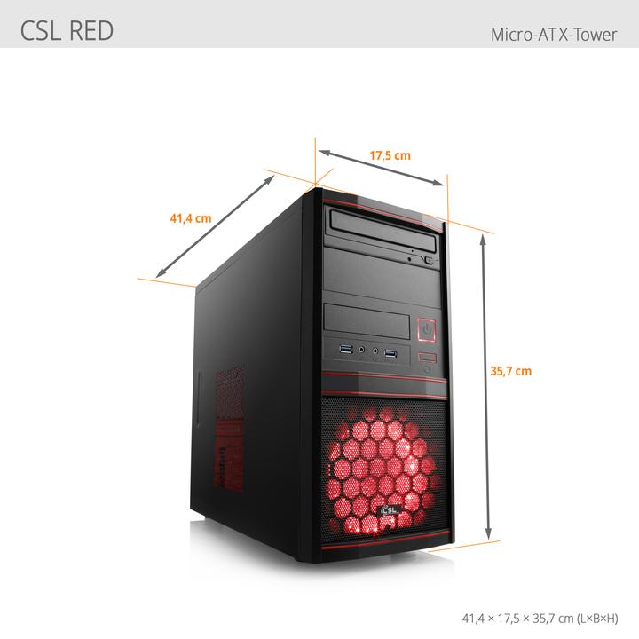 Actual product image CSL Gaming PC M11450H, QWERTZ Layout (DE) (AMD Ryzen 5 5500, 16 GB, 500 GB, GeForce RTX 3050)
