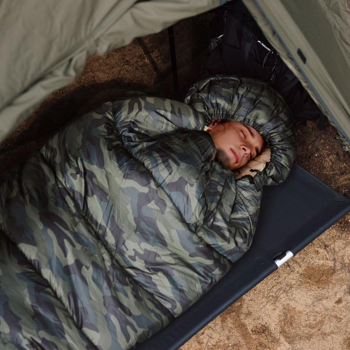 Actual product image Naturehike Warmy square with hat warming cotton sleeping bag M400/Green/right