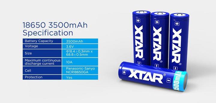 Actual product image Xtar Li-Ion 18650 (1 pcs., 18650, 3500 mAh)
