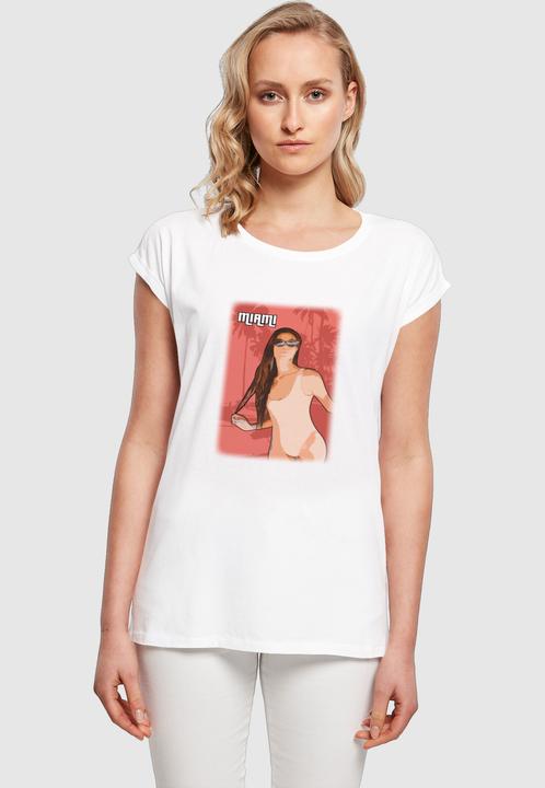 Produktbild Merchcode Laides Grand Miami Extended Shoulder Tee - 113489 (M)