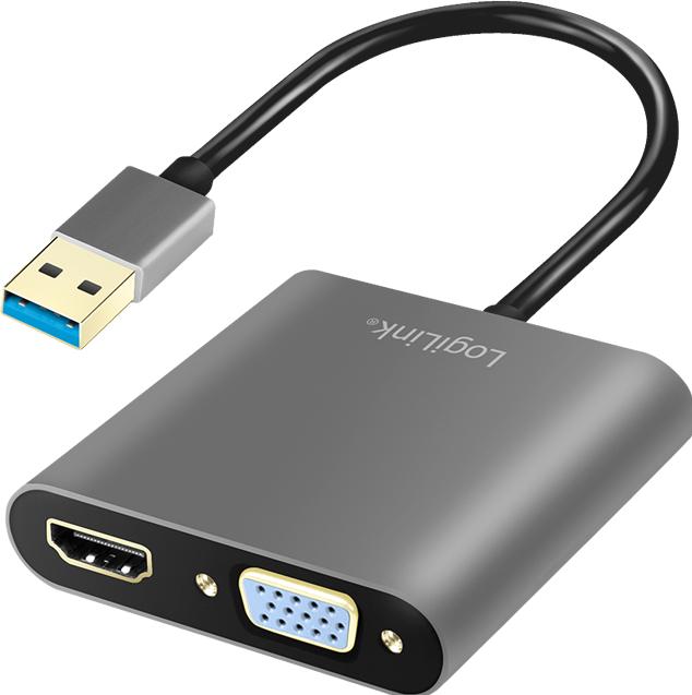 Produktbild LogiLink USB 3.0 zu (VGA, HDMI, 6.40 cm)