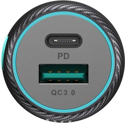 Image du produit Joyroom Chargeur de voiture multi-couleurs avec USB-A+USB-C 60W - Noir