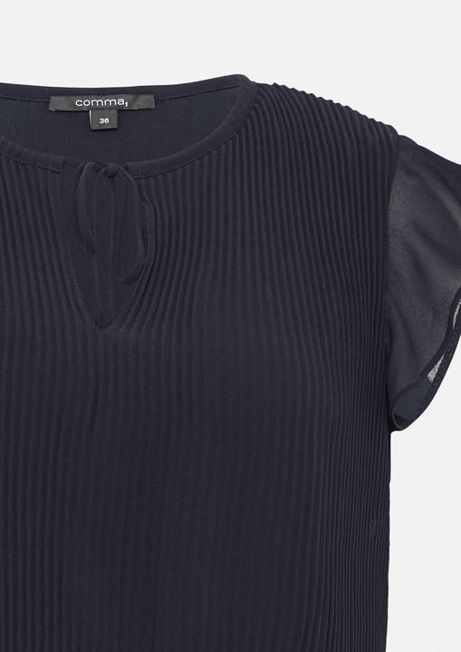 Image du produit Comma Bluse Plissierte Bluse mit Bindedetail und Volants (40)
