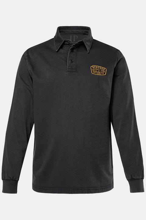 Immagine prodotto JP1880 Maglia polo dal look vintage con applicazione e maniche lunghe, disponibile fino alla tg. 8XL (5XL)