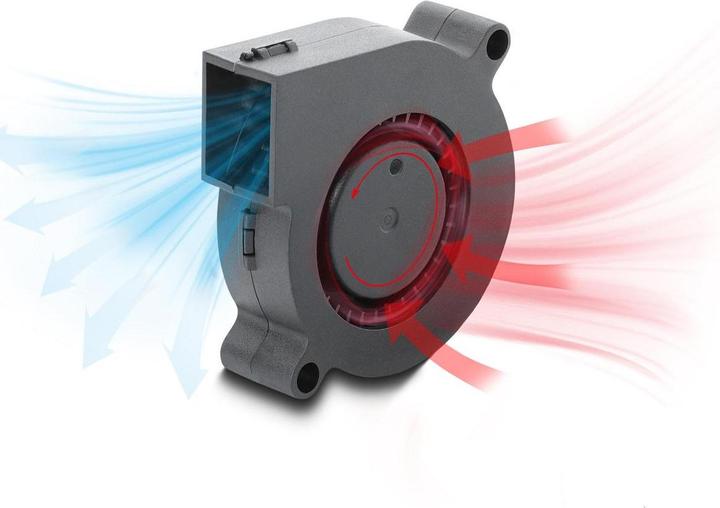 Produktbild Delock Radiallüfter / Lüftergebläse 12 V DC 50 x 50 x 15 mm mit 3-Pin Lüfteranschluss, schwarz (50 mm)