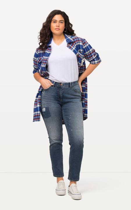 Produktbild Ulla Popken Jeans Sarah, Destroyeffekte, schmales Bein, Elastikbund (46)