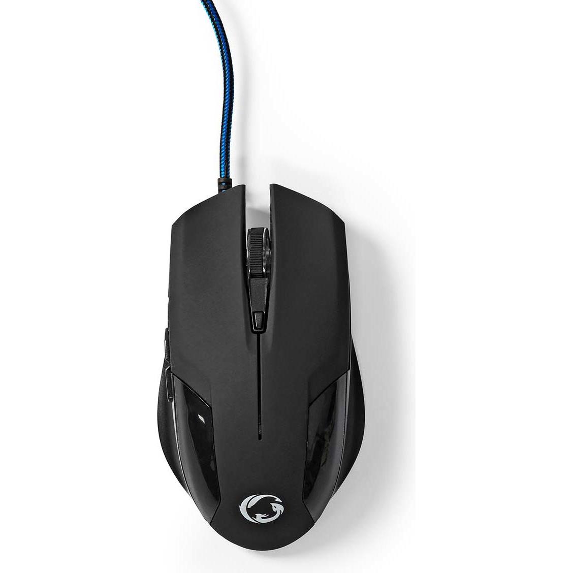 Nedis Gaming Mouse Verdrahtet 1200 / 2400 / 4800 / 7200 dpi Einstellbar DPI Anzahl Knöpfe: 6 (Kabelgebunden), Maus, Schw...
