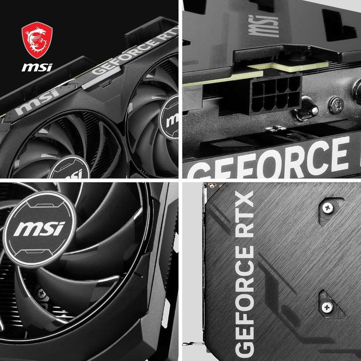 Actual product image MSI GeForce RTX 4060 Ti Ventus 2X Black 8G OC, 8192 MB GDDR6 (8 GB)