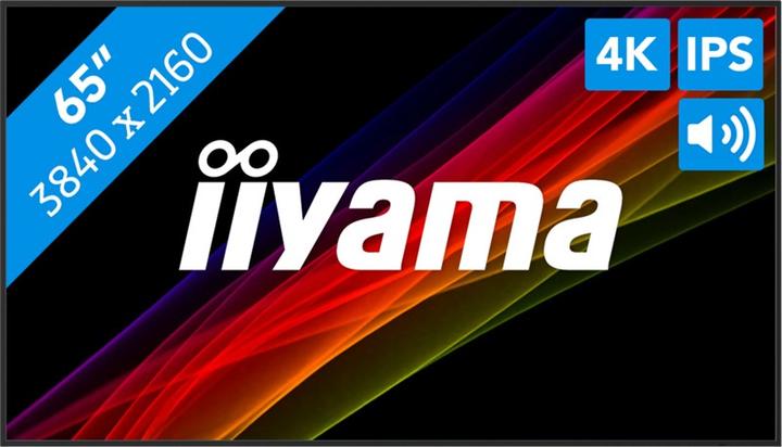 Actual product image iiyama 65" 3840x2160, UHD IPS panel, Haze 25% (3840 x 2160 Pixels, 64.50")