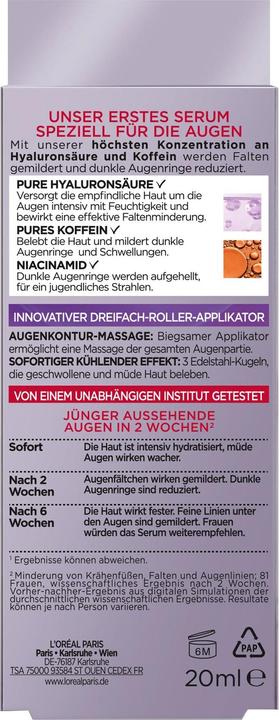 Nährwerte und Zutaten L'Oréal Paris Revitalift Filler (Augenpflege Serum, 20 ml)