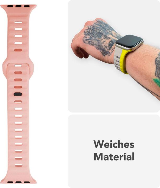 Produktbild Nalia Motion Silikon-Armband für Apple Watch, Sportarmband wasserfest - Soft, Flexibel & Langlebig (Metall, Silikon)