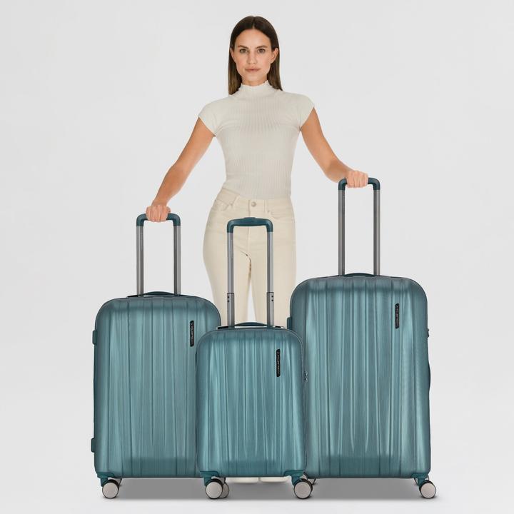 Immagine prodotto Polestream Moonrock 4 Rollen Kofferset 3-teilig mit Dehnfalte (212 l)