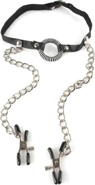 Produktbild Pipedream O-Ring Gag with Nipple Clamps