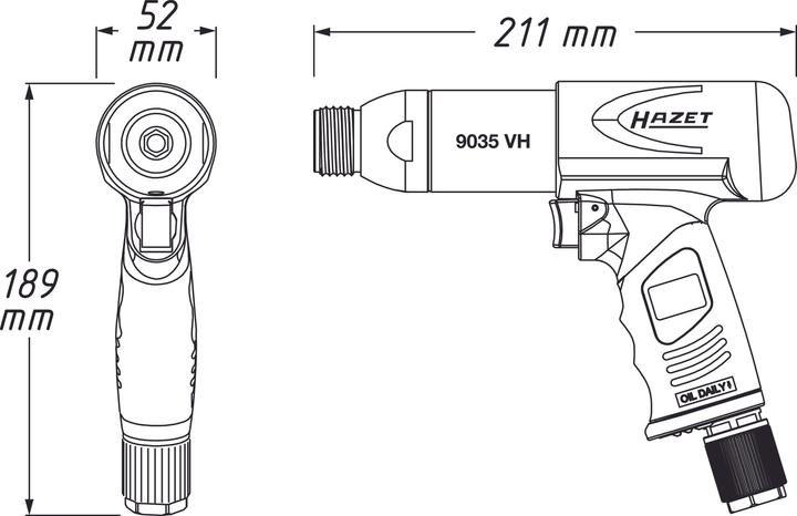 Actual product image HAZET Pneumatic vibration chisel set 9035V/5 (Air blast)
