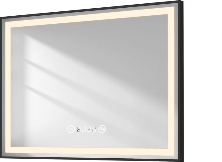 Emke Bathroom Mirror With Lighting 80*60cm,Fog-Free, Temperature&Time Cool-White(6500K), Dimmable (80 x 60 cm)
