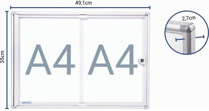 Produktbild Maul Schaukasten, Aussentiefe 27 mm (Whiteboard, 35 x 49 cm)