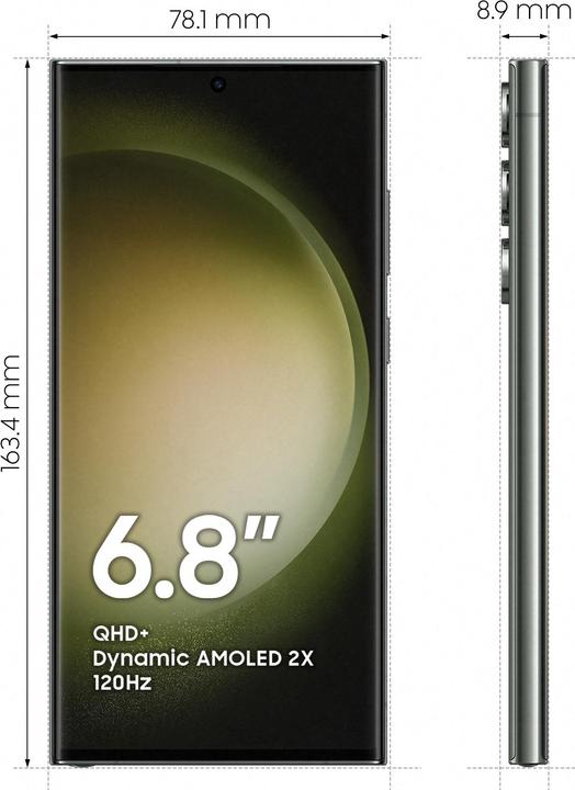 Produktbild Samsung Galaxy S23 Ultra (256 GB, Green, 6.80", SIM + eSIM, 5G)