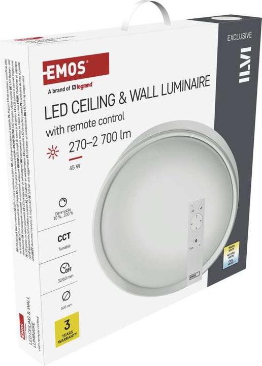 Immagine prodotto Emos Plafoniera LED, rotonda, 45W, dimmerabile, bianco caldo/neutro/freddo (2700 lm)