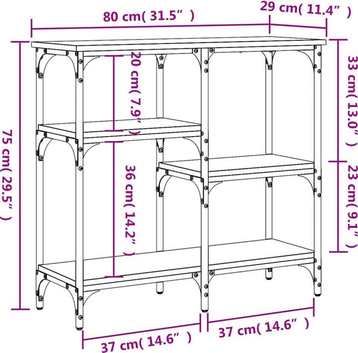 Produktbild vidaXL Konsolentisch (29 x 29 x 75 cm)