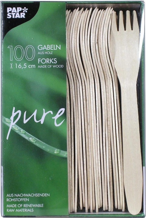Actual product image Papstar Wood forks pure (100 x)