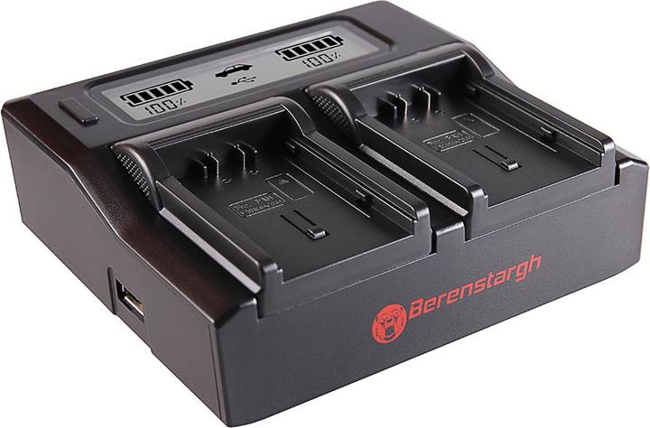Image du produit Berenstargh Dual LCD USB Ladegerät f. Panasonic VBN130 260 HC HCX920M VBN130 260 HDC HC-X920M (1 pcs, Chargeurs sans batterie)